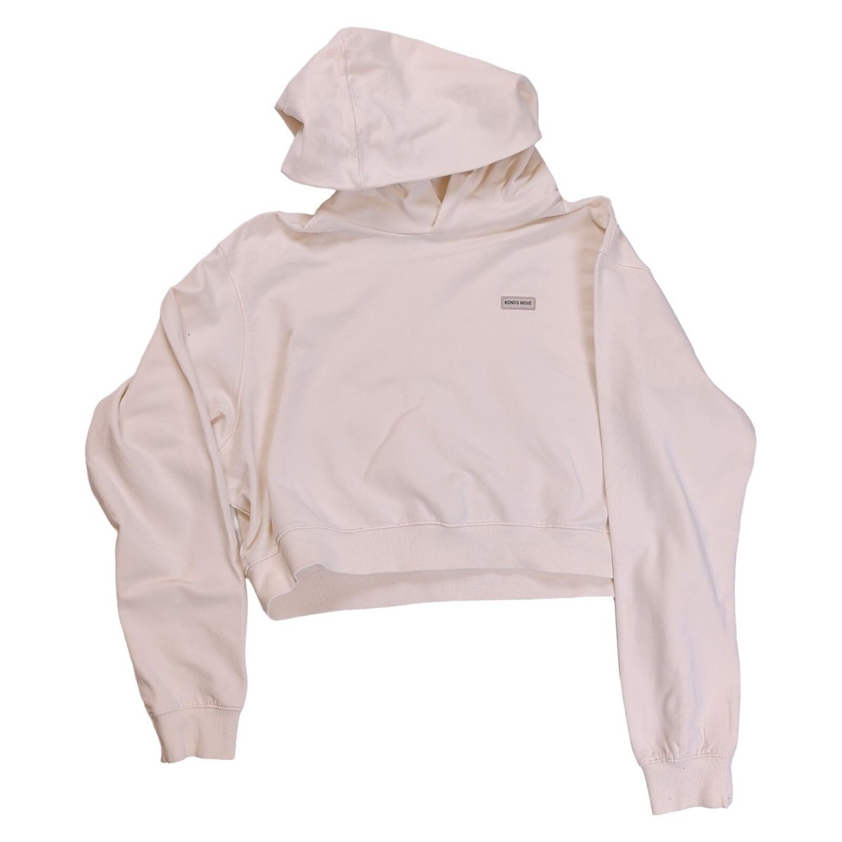 Bonds Women Hoodie Large Cream Cropped Cotton Elastane – product photo 7 | RewearableUK