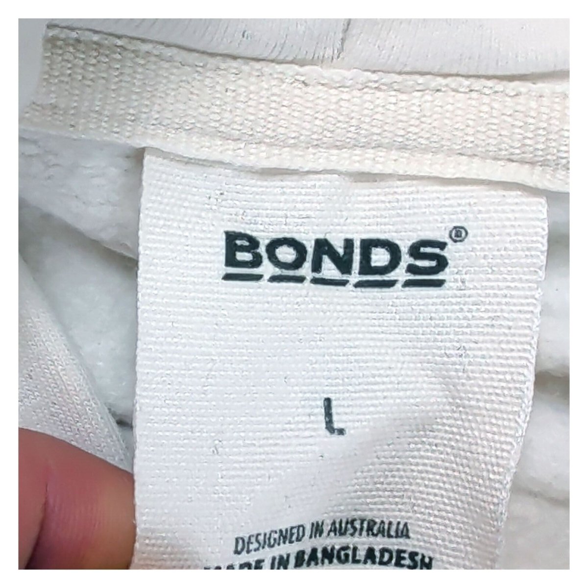 Bonds Women Hoodie Large Cream Cropped Cotton Elastane – product photo 6 | RewearableUK