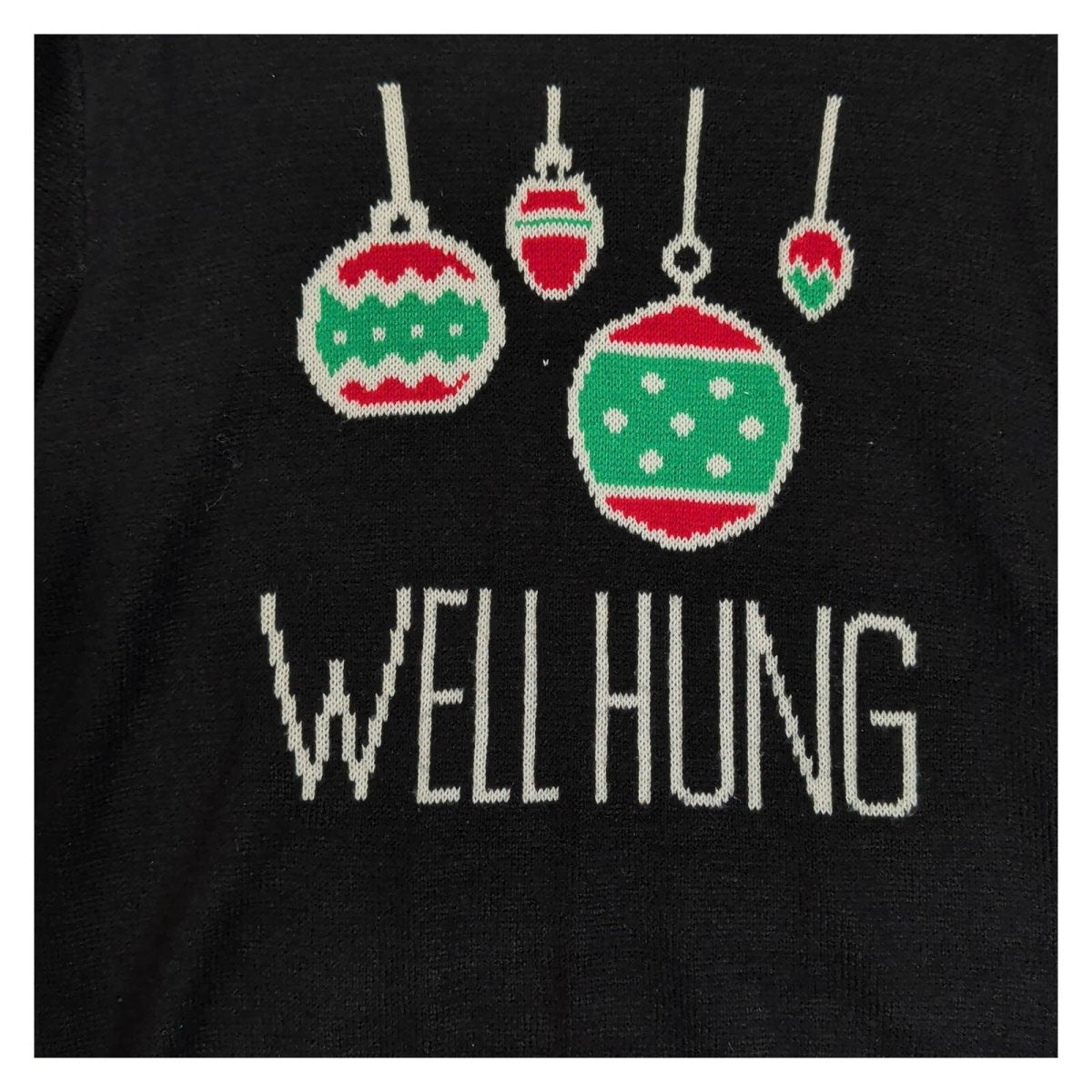 boohooMAN Men's Well Hung Christmas Jumper 3XL Black Novelty Knit – Christmas Jumper product photo 2 | RewearableUK