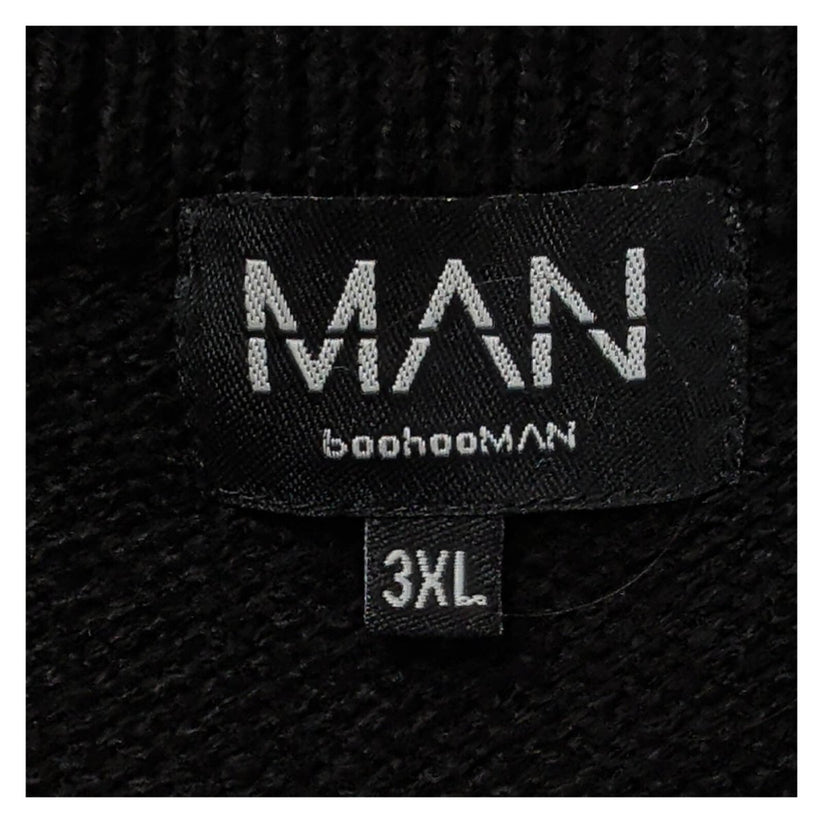 boohooMAN Men's Well Hung Christmas Jumper 3XL Black Novelty Knit – Christmas Jumper product photo 3 | RewearableUK