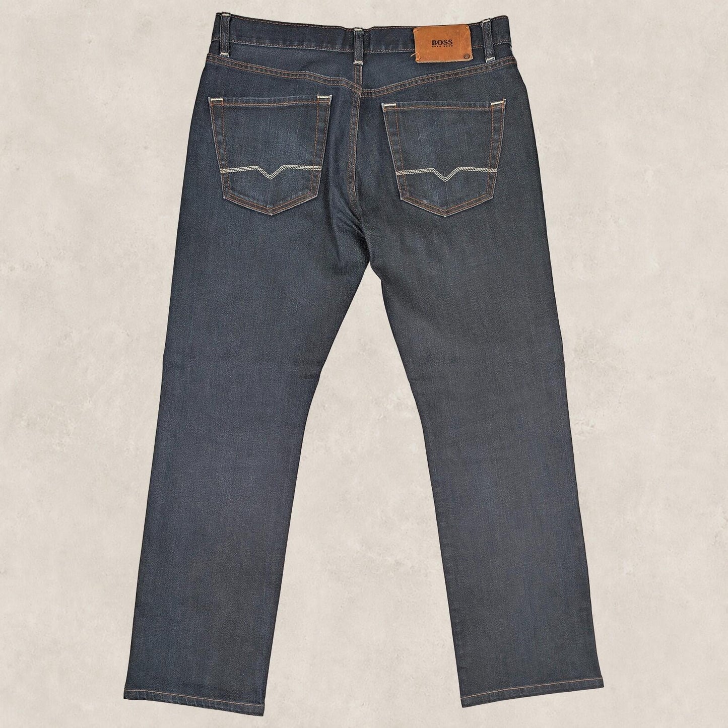 boss hugo boss mens dark blue wash stretch regular fit jeans pants size 34 32 by Hugo Boss – | RewearableUK