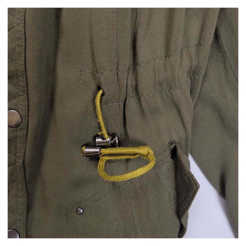 bpc Bonprix Women's Khaki Green Hooded Parka Jacket UK 24 Cotton Drawstring – product photo 3 | RewearableUK