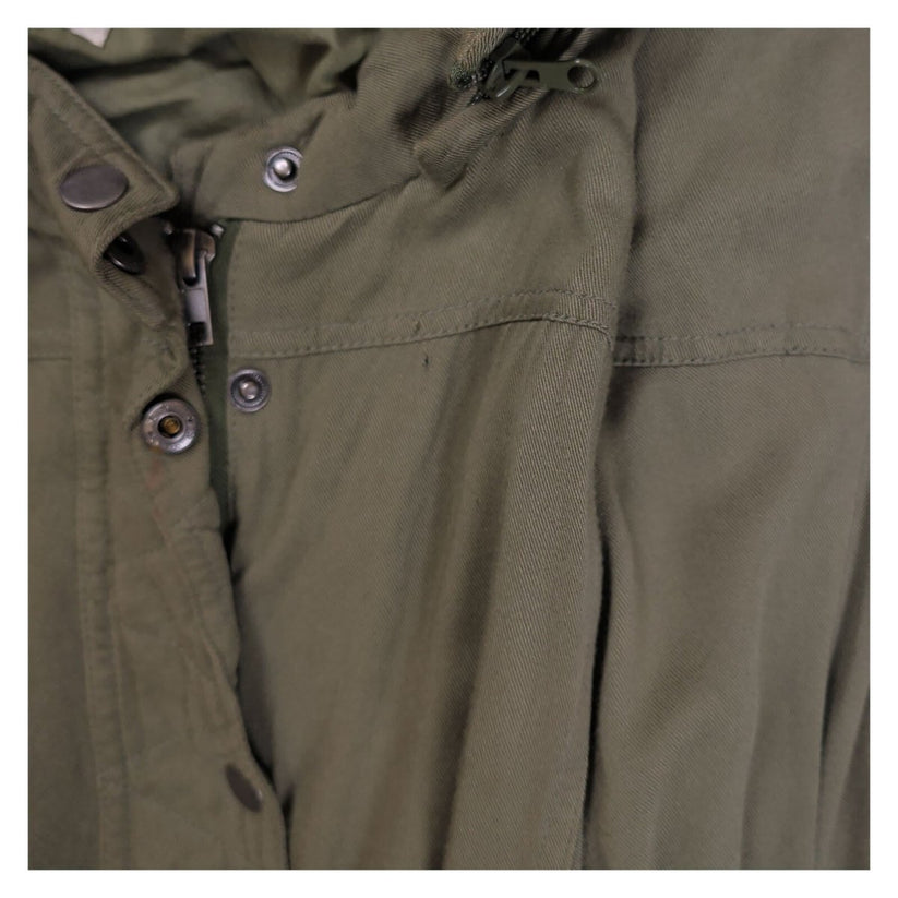 bpc Bonprix Women's Khaki Green Hooded Parka Jacket UK 24 Cotton Drawstring – product photo 5 | RewearableUK