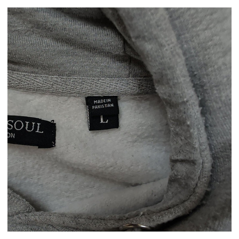 Brave Soul Mens Grey Pullover Hoodie Size L Embroidered Banana Logo Sweatshirt – product photo 9 | RewearableUK
