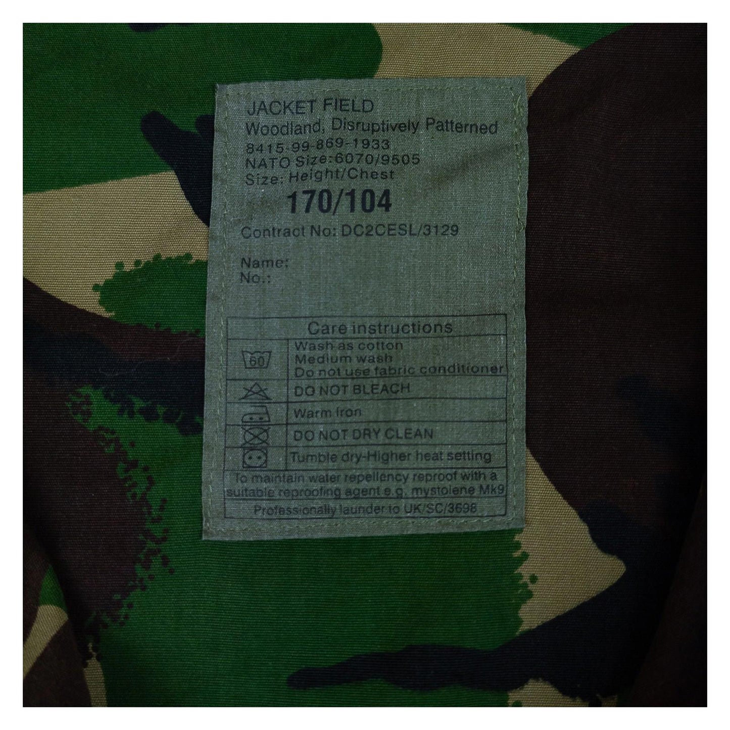 British Army DPM Camo Field Jacket Smock Vintage Surplus Large 170/104 Grade 1 by RewearableUK – | RewearableUK