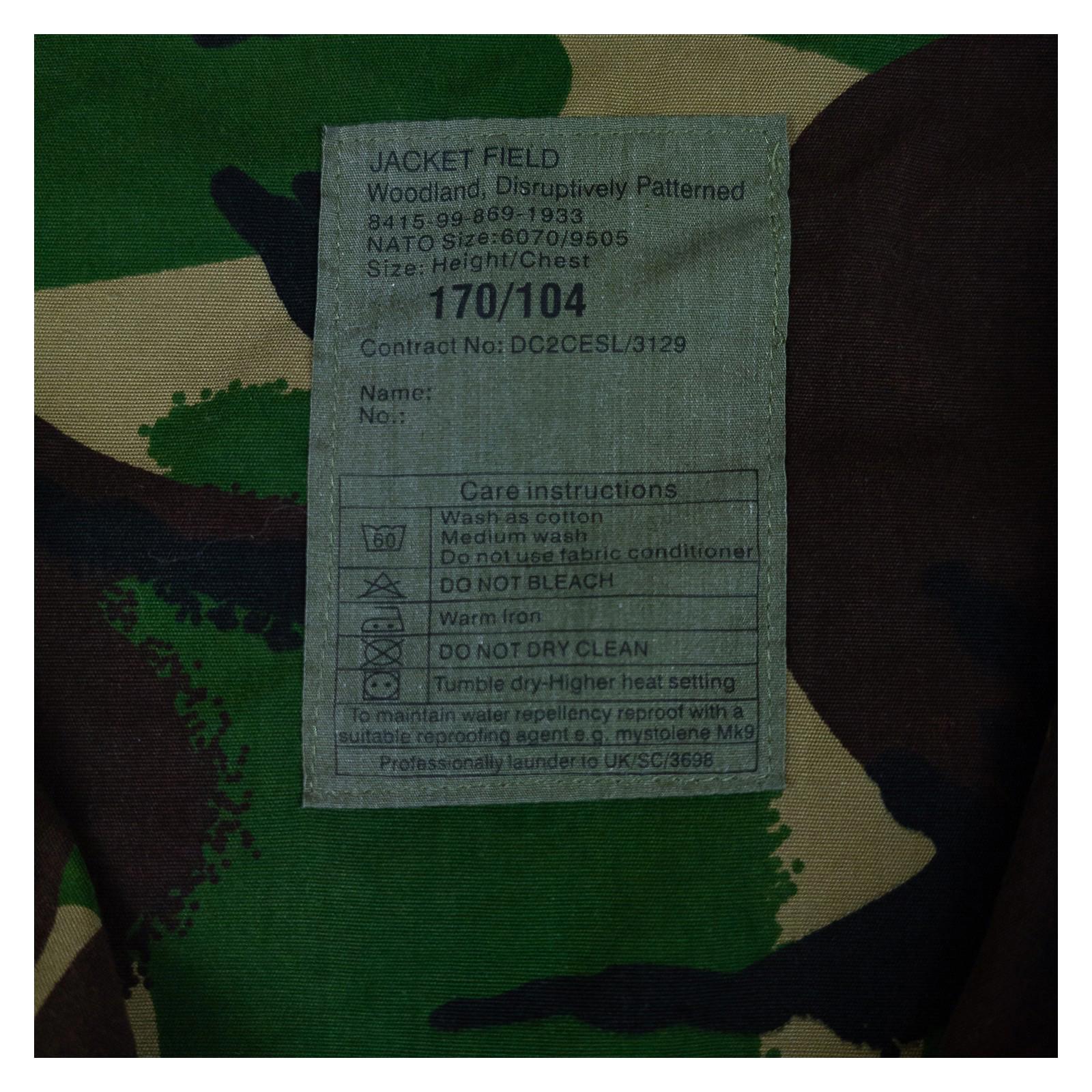 British Army DPM Camo Field Jacket Smock Vintage Surplus Large 170/104 Grade 1 by RewearableUK – | RewearableUK