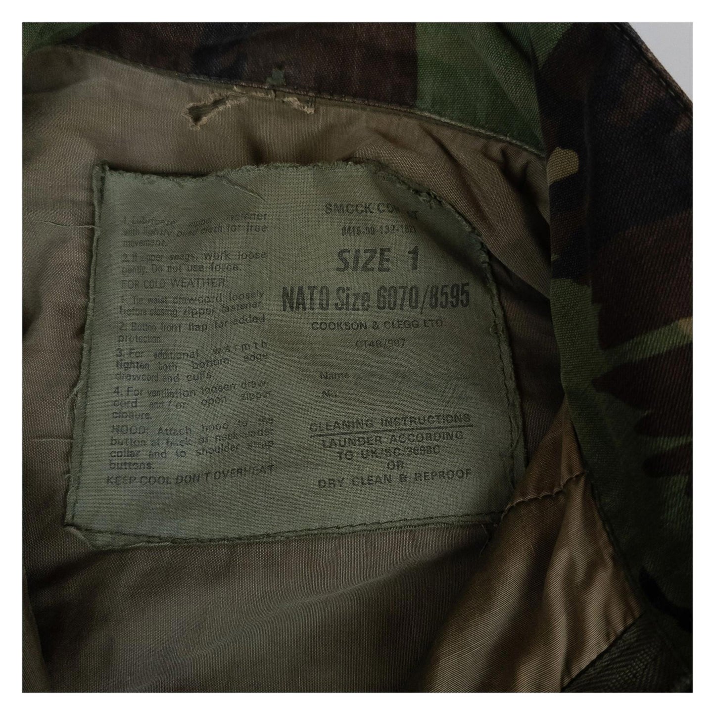 British Army DPM Combat Smock Jacket Size 1 Small Distressed Vintage Camo Surplu by RewearableUK – MILITARY | RewearableUK