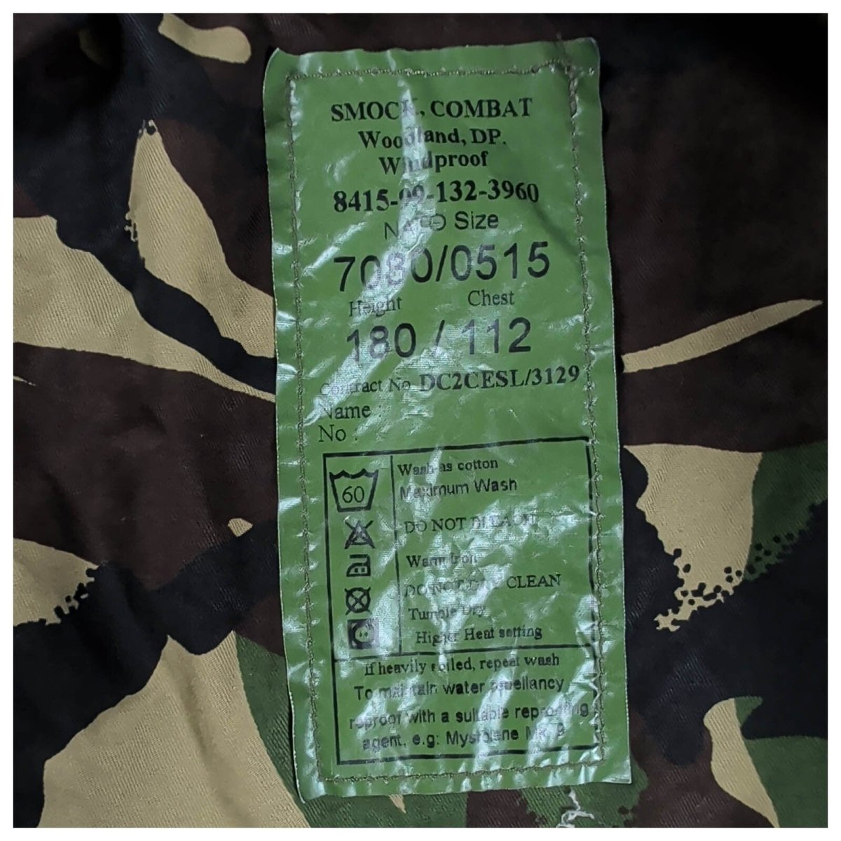 British Army DPM Waterproof Combat Smock 180/112 XL Woodland Camo – Military product photo 7 | RewearableUK