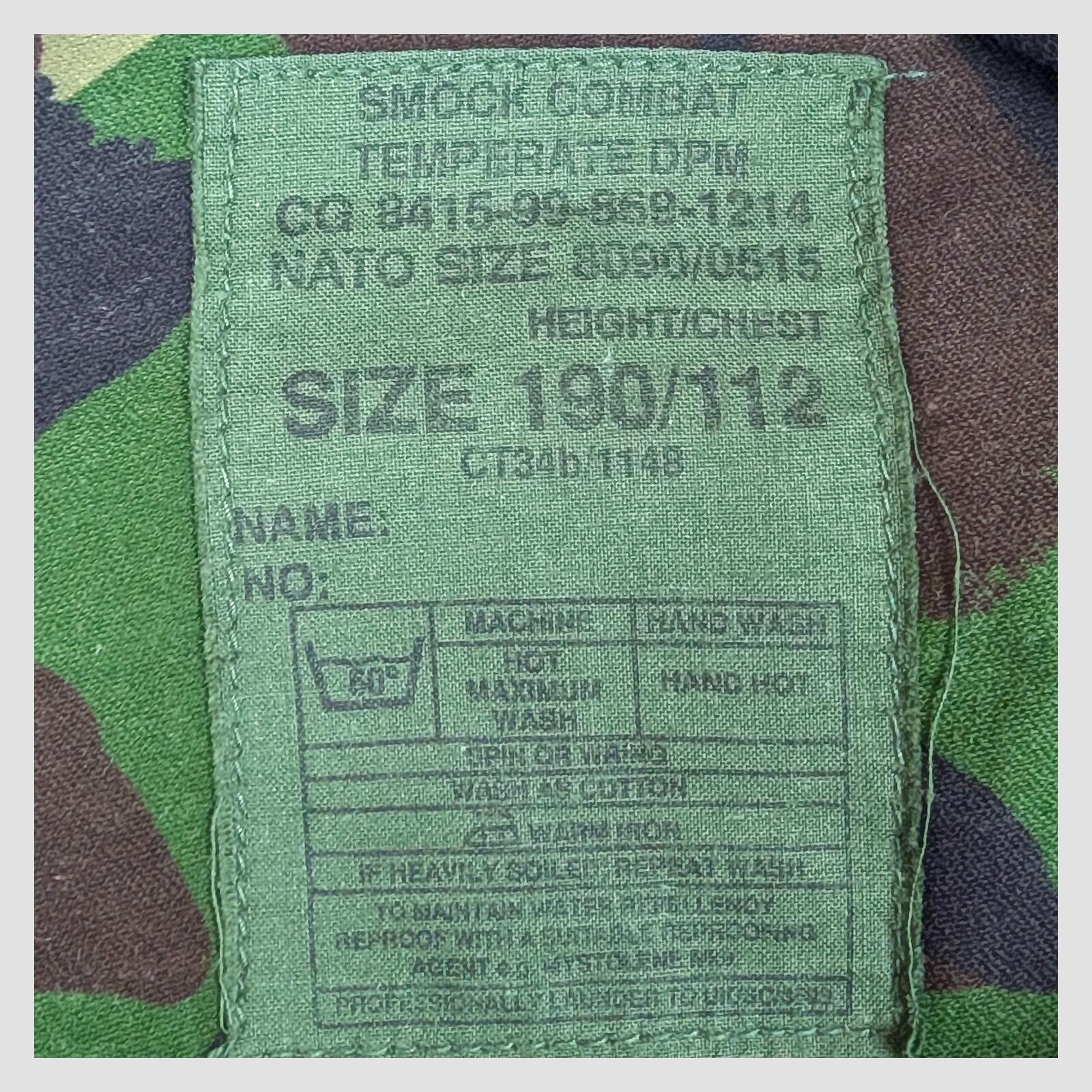 British Army DPM Woodland Combat Smock Jacket 190/112 Heavy Field Parka by RewearableUK – | RewearableUK