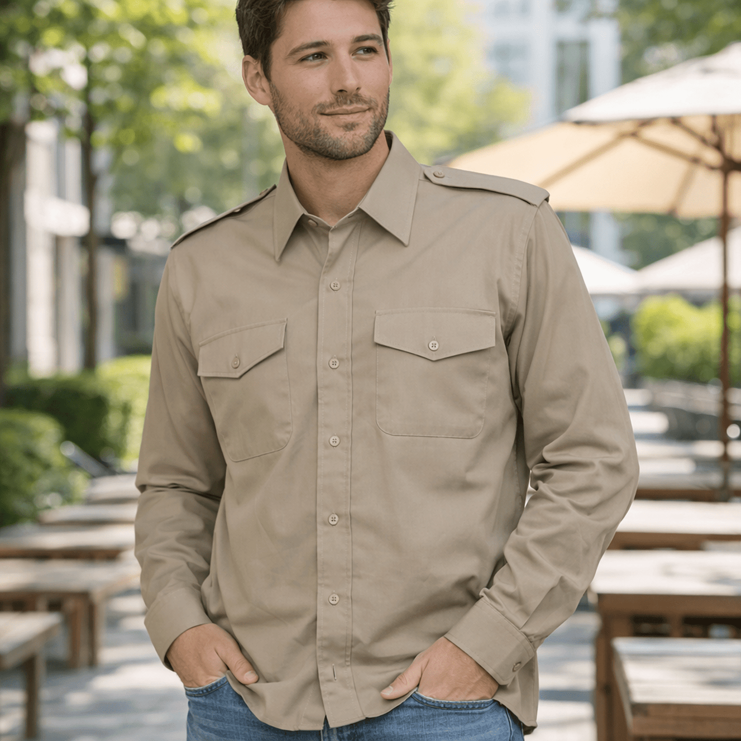 British Army FAD Shirt Fawn | Men's Collar 37 (14.5") by RewearableUK – MILITARY | RewearableUK