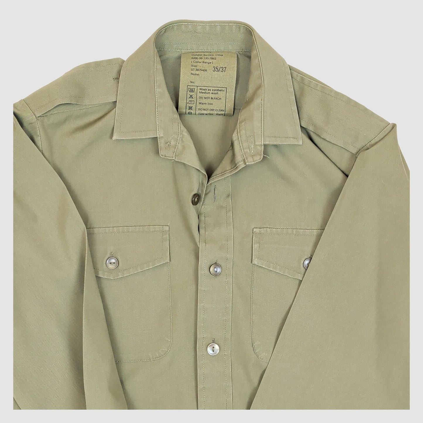 British Army Mens General Service Olive Shirt Long Sleeve Size 35/37 by military surplus – | RewearableUK
