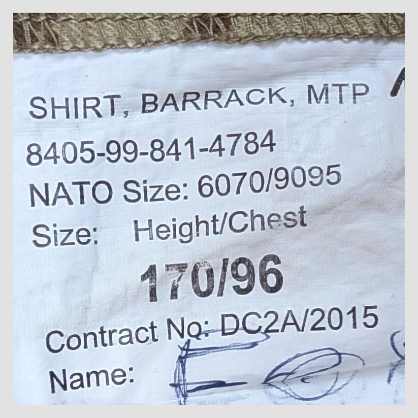 British Army MTP Barrack Shirt Combat Jacket 170/96 Military Surplus by RewearableUK – | RewearableUK