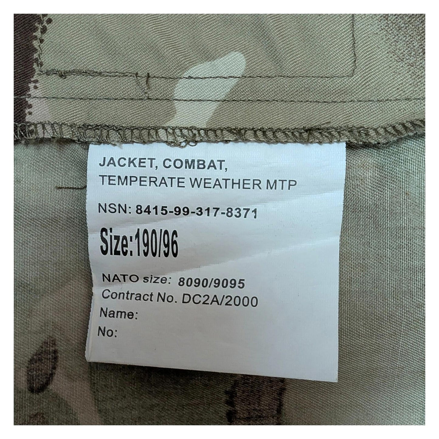 british army mtp camo combat jacket temperate weather mens size 190 96 by RewearableUK – | RewearableUK