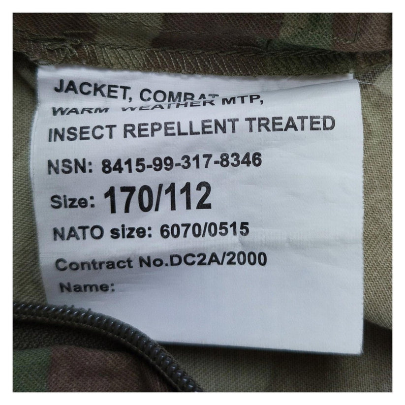 British Army MTP Combat Jacket Warm Weather Cadet Large 170/112 by RewearableUK – | RewearableUK