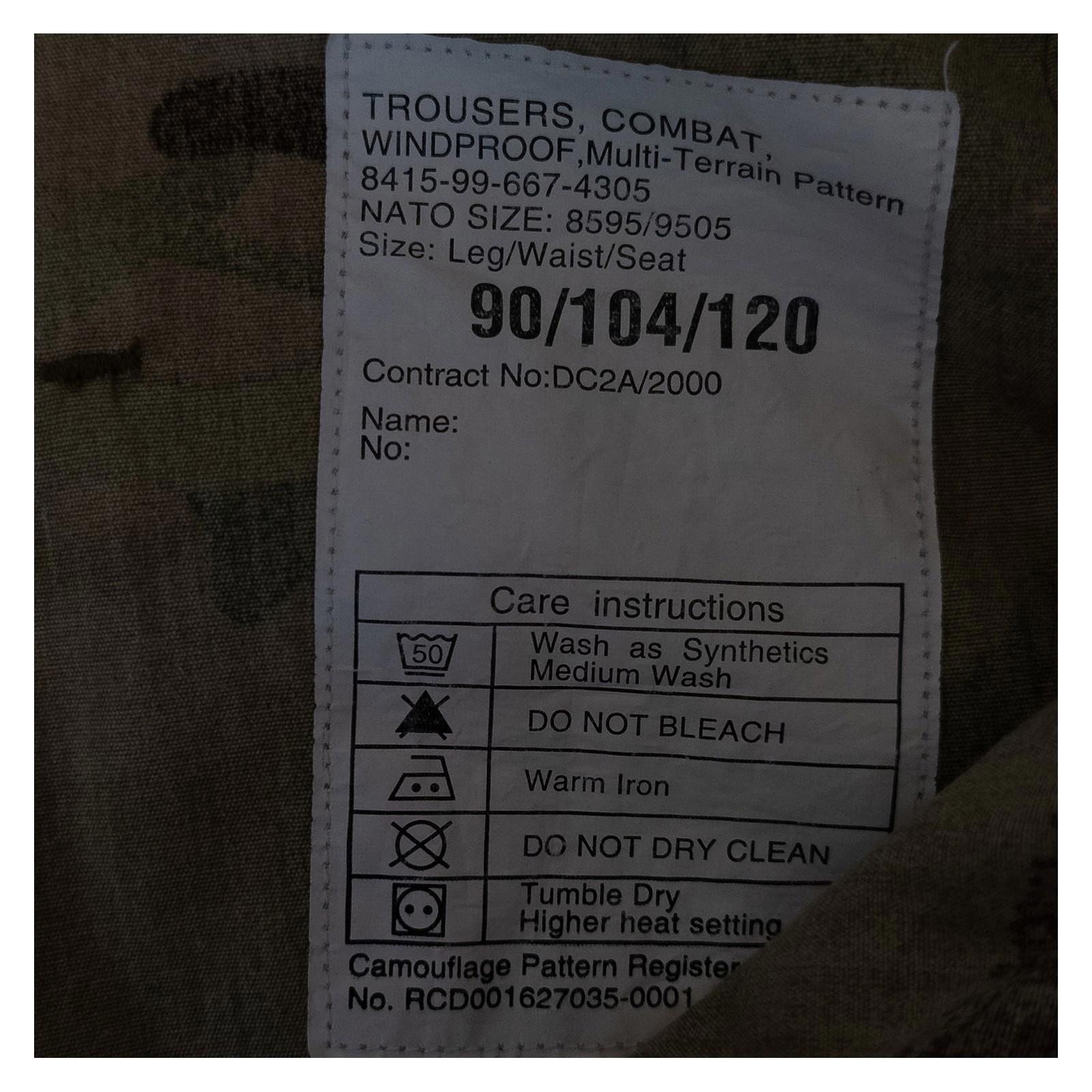 British Army MTP Combat Trousers Windproof Camo Cargo Pants 41W 35L 90/104/120 by RewearableUK – | RewearableUK