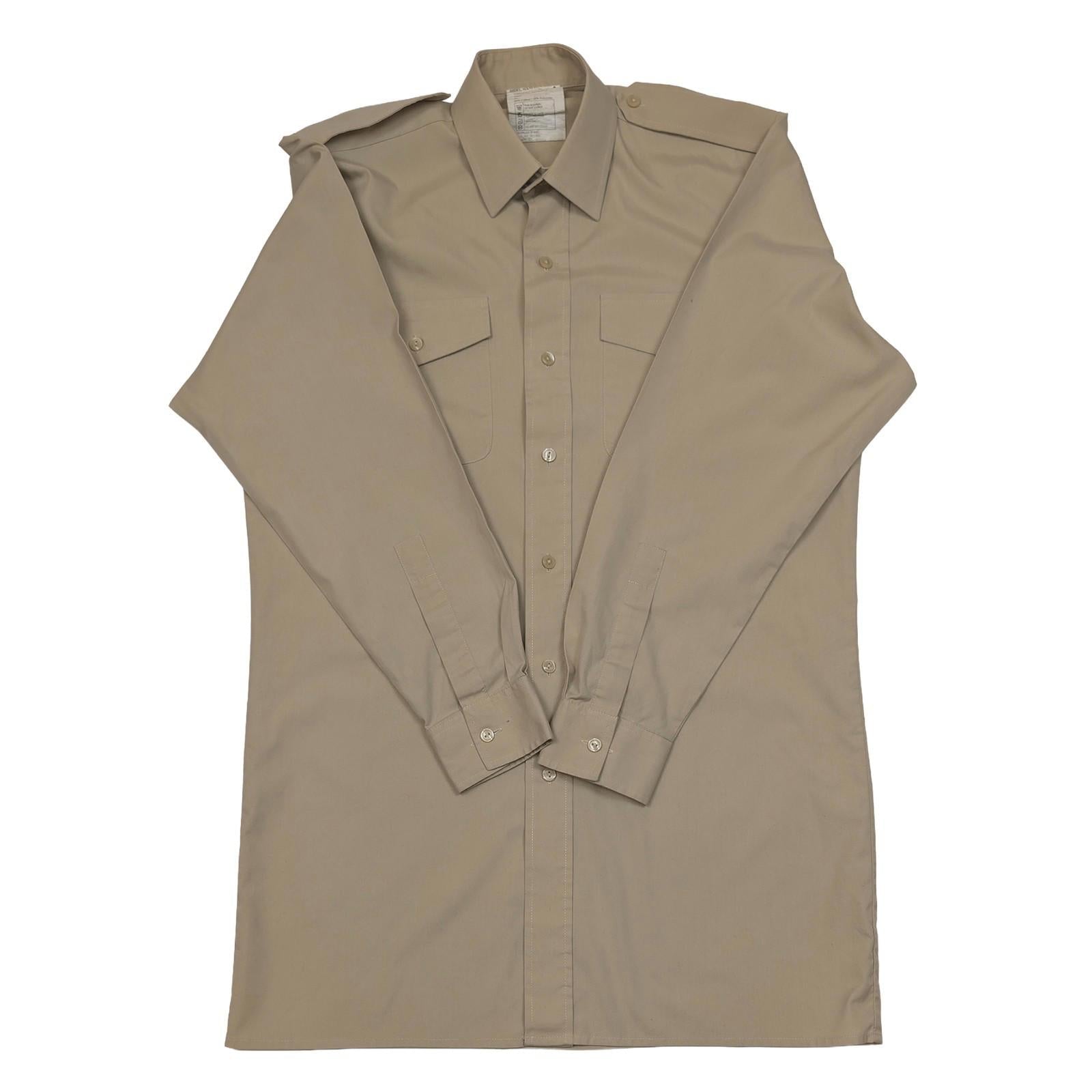 British Army Shirt Fawn All Ranks Long Sleeve Collar 37 (14.5") Military Surplus by RewearableUK – | RewearableUK