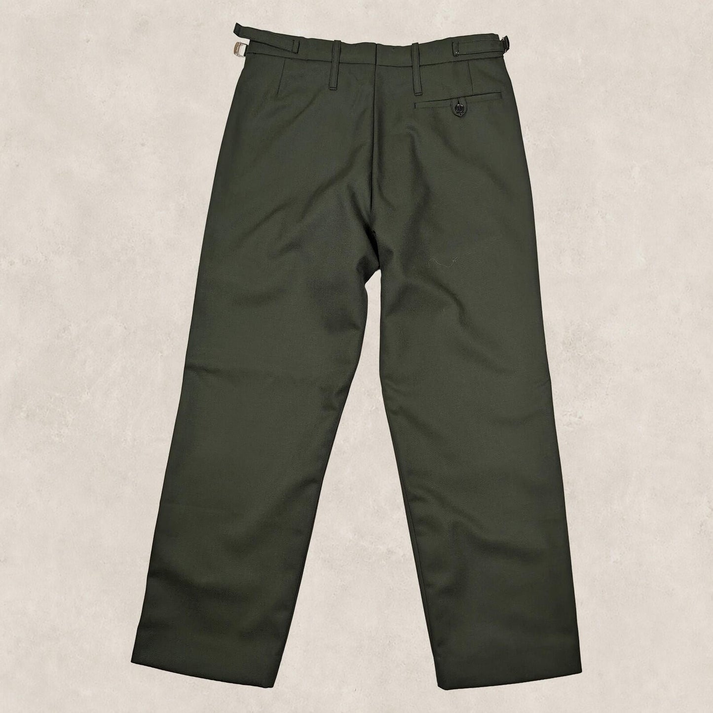 british army surplus barrack dress trousers green pants size w 34 l 30 mens by RewearableUK – | RewearableUK