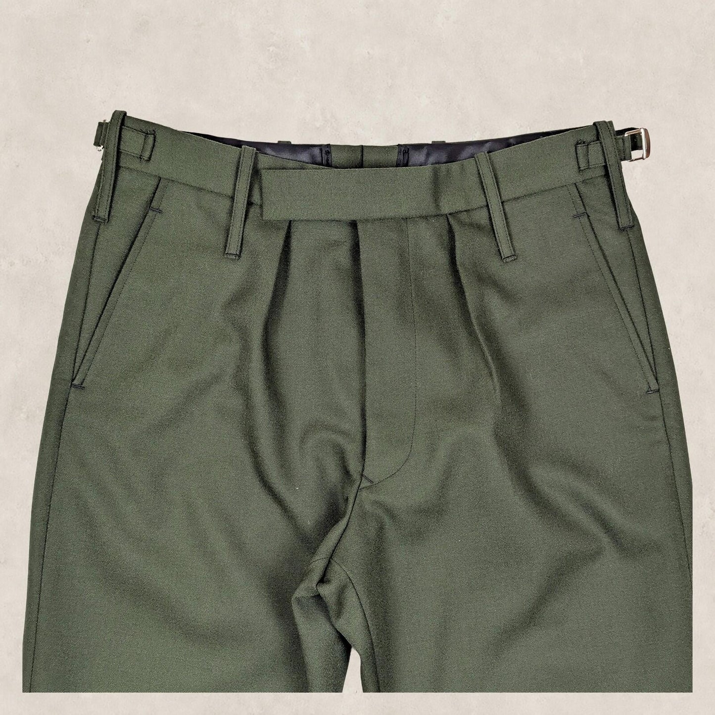 british army surplus barrack dress trousers green pants size w 34 l 30 mens by RewearableUK – | RewearableUK