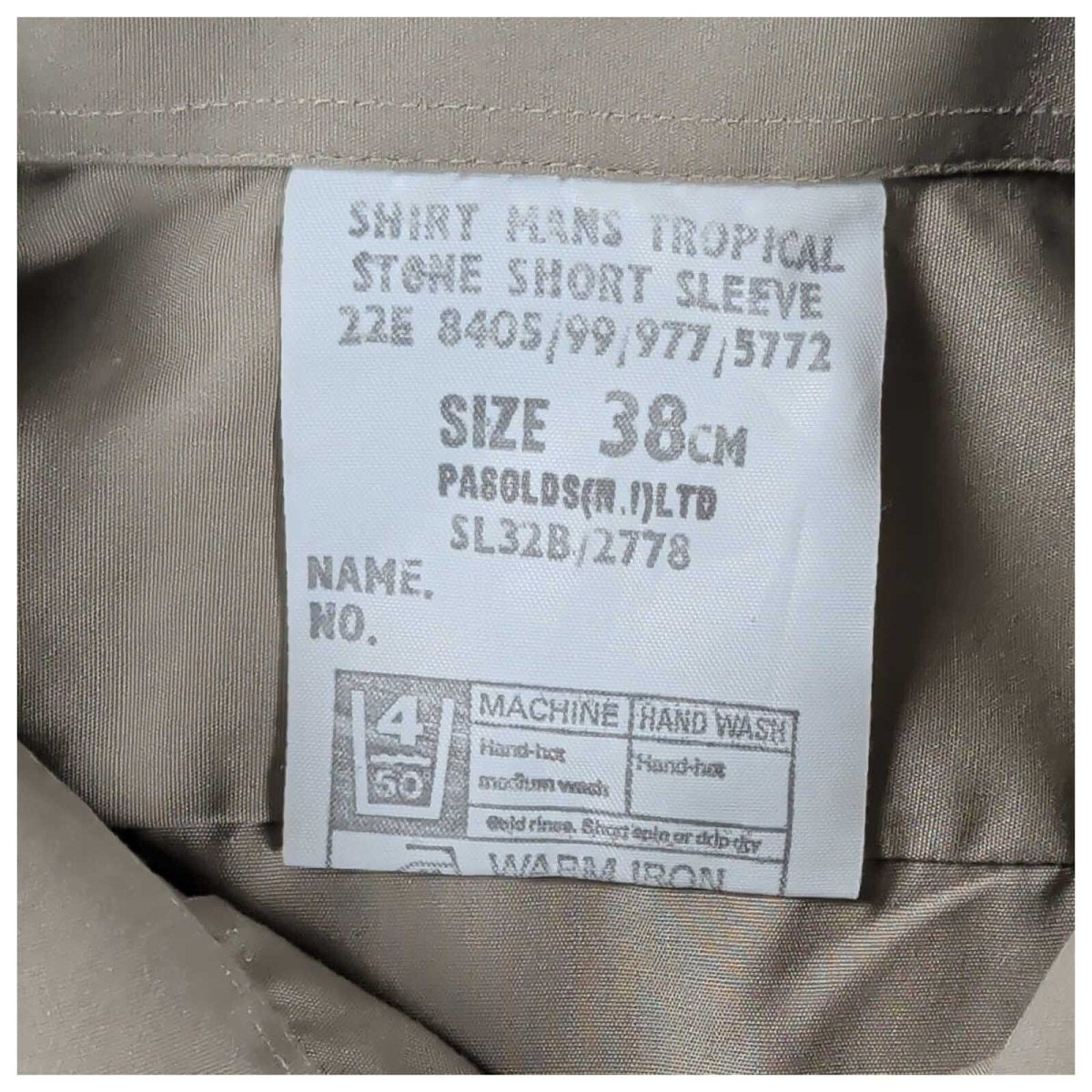 British Army Tropical Stone Shirt 38cm Short Sleeve – product photo 3 | RewearableUK