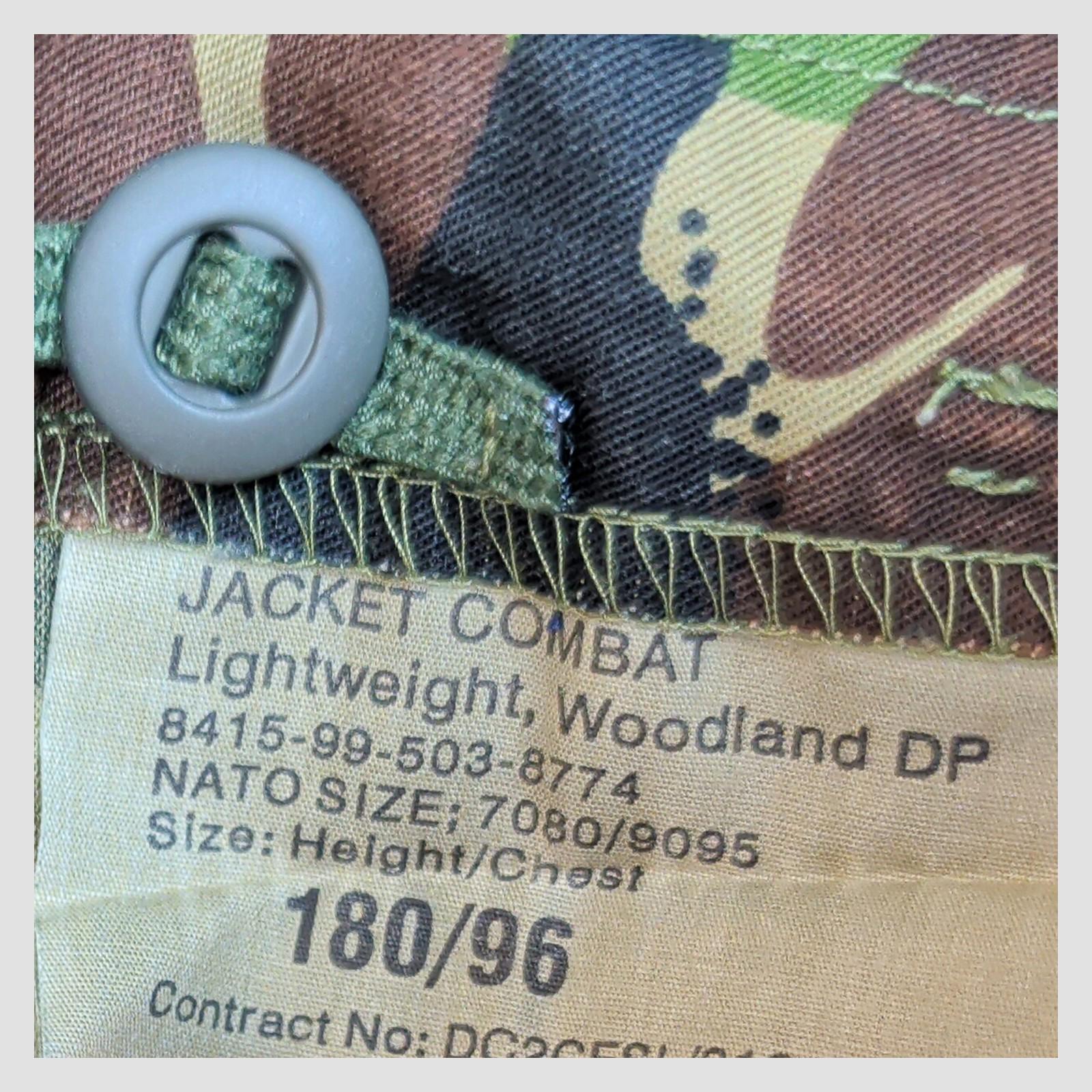 British Army Woodland DPM Combat Jacket 180/96 Military Shirt Medium by RewearableUK – | RewearableUK