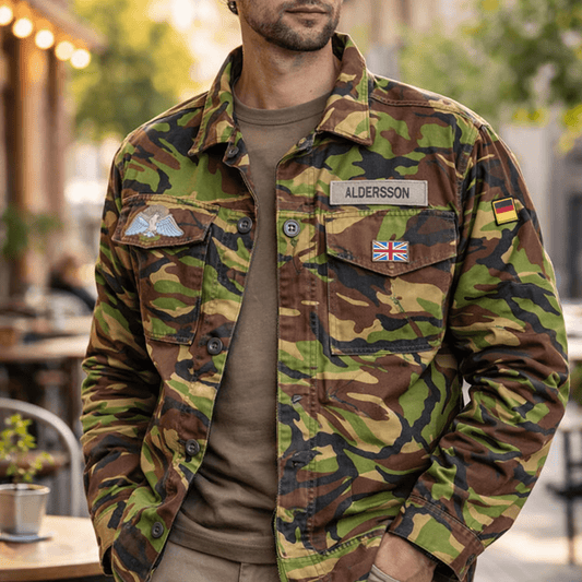 british army woodland dpm combat jacket airborne patches size 180 112 large by RewearableUK – | RewearableUK
