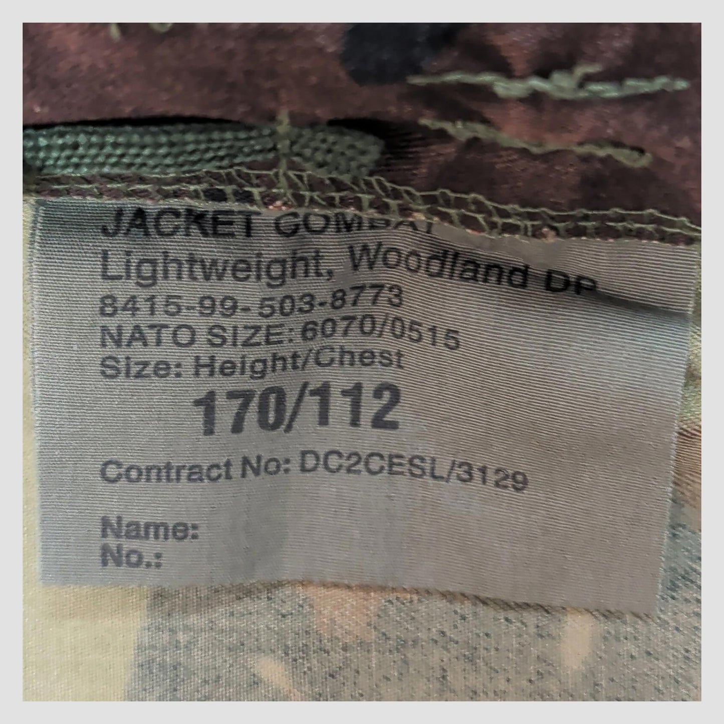 British Army Woodland DPM Lightweight Combat Jacket 170/112 Union Flag by RewearableUK – | RewearableUK