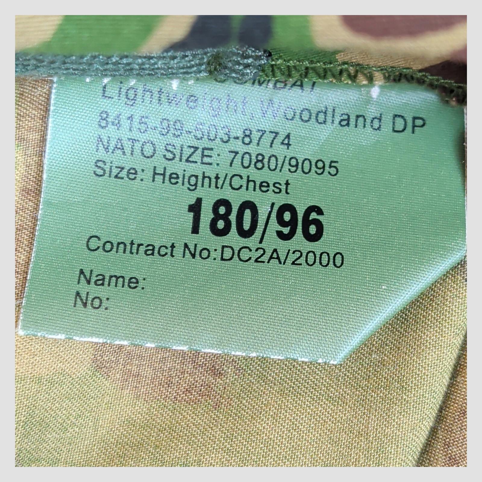 British Army Woodland DPM Lightweight Combat Jacket Union Flag 180/96 Large by military surplus – | RewearableUK