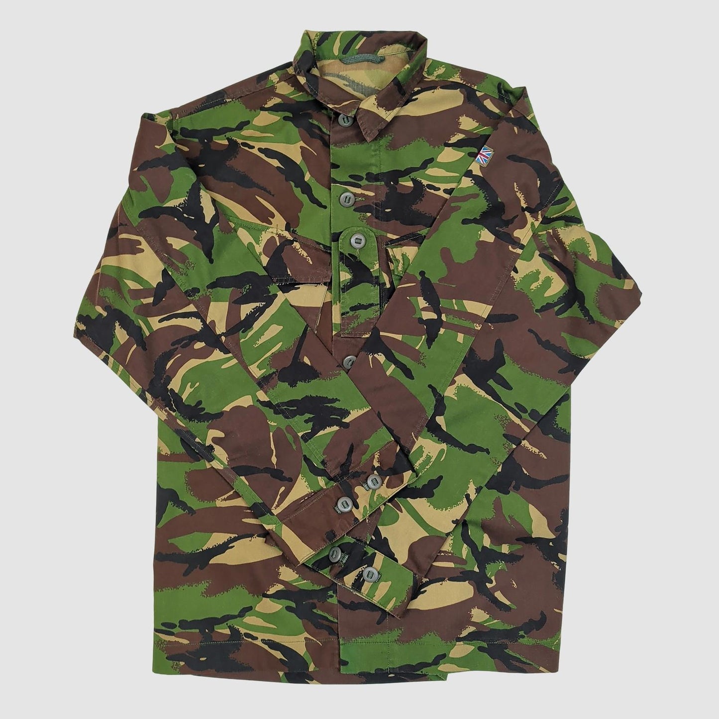 British Army Woodland DPM Lightweight Combat Jacket Union Flag 180/96 Large by military surplus – | RewearableUK