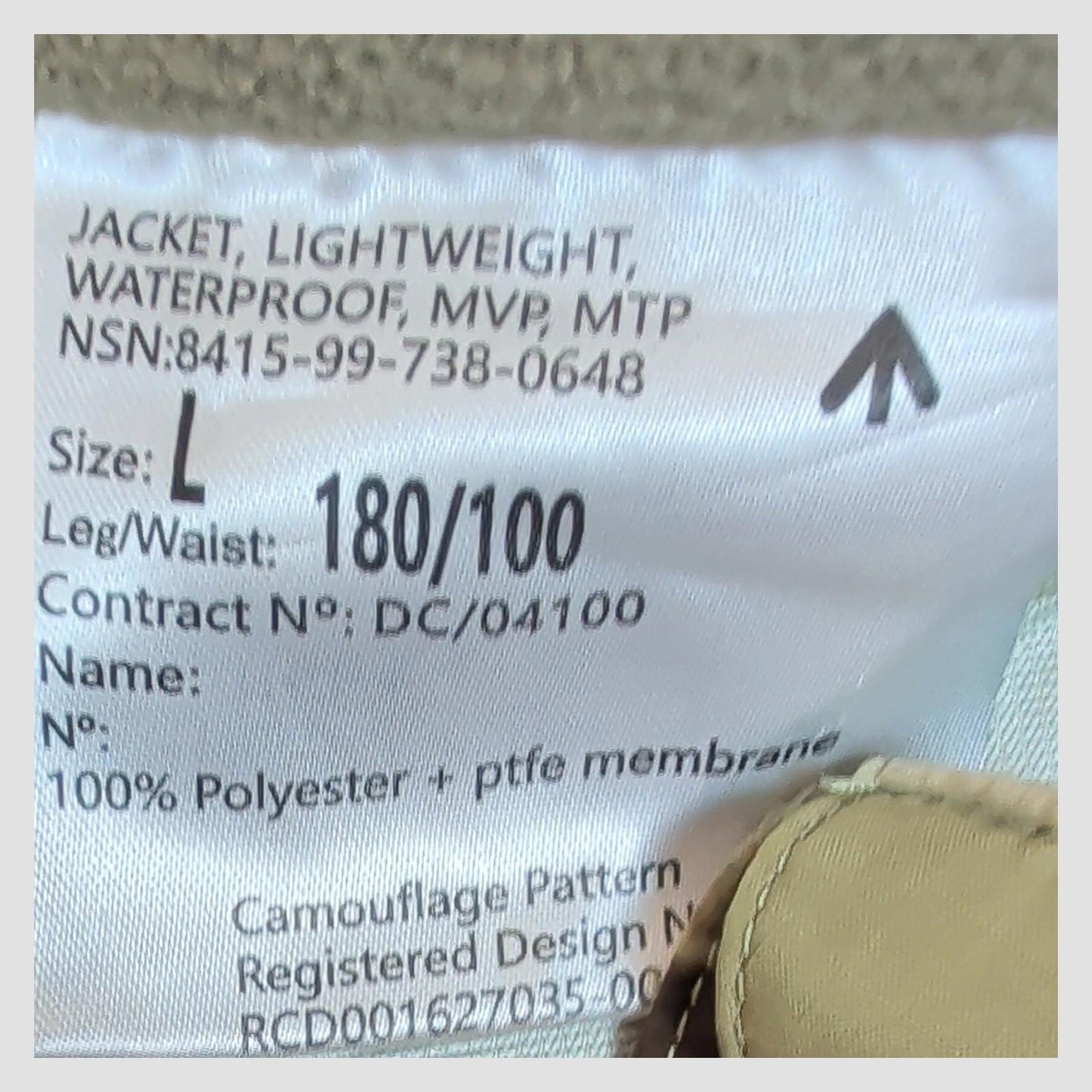 british military mtp lightweight waterproof mvp jacket surplus size l 180 100 by RewearableUK – | RewearableUK
