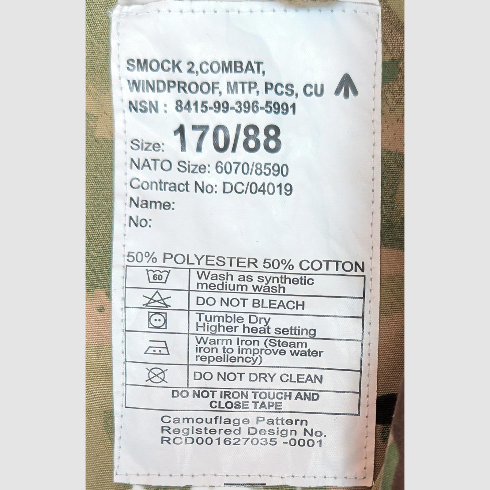 british military mtp windproof combat smock jacket size 170 88 s m surplus by RewearableUK – | RewearableUK