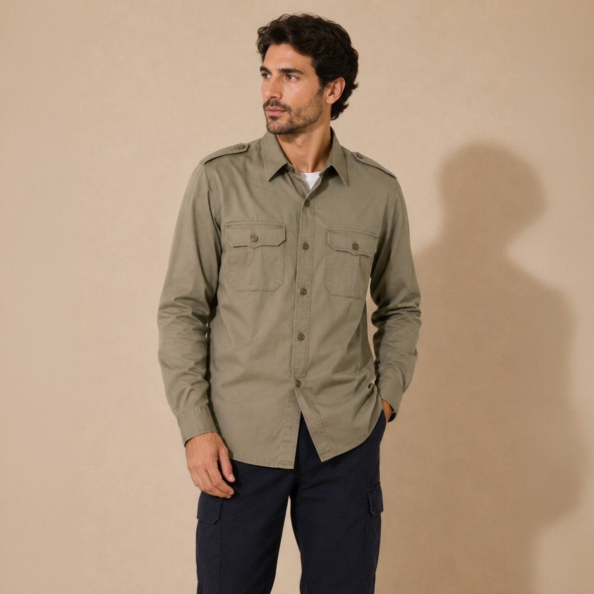 British Military Tropical Stone Shirt Size 38 15in Long Sleeve – Military product photo 1 | RewearableUK