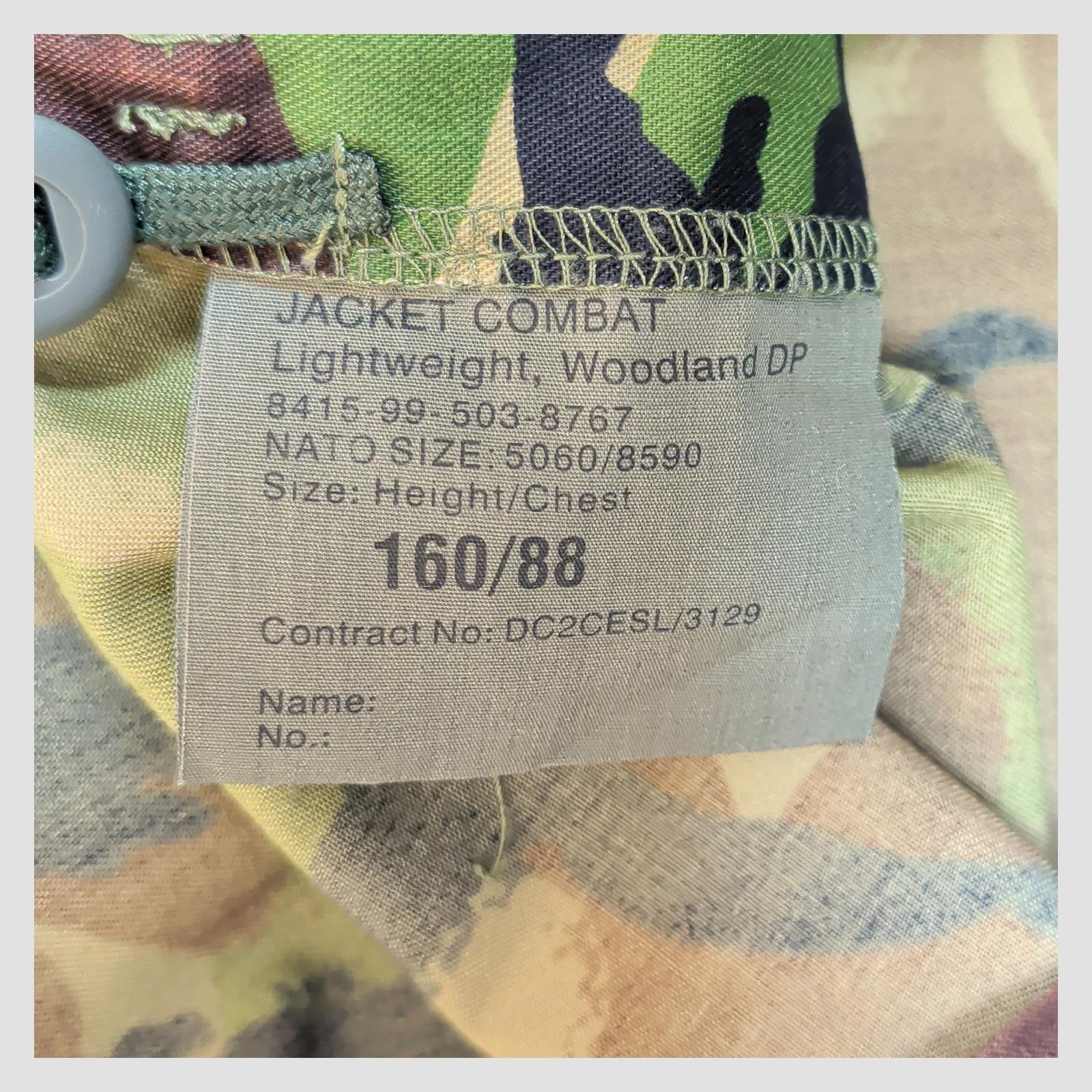 british military woodland dpm combat jacket 160/88 camo army surplus small by RewearableUK – | RewearableUK