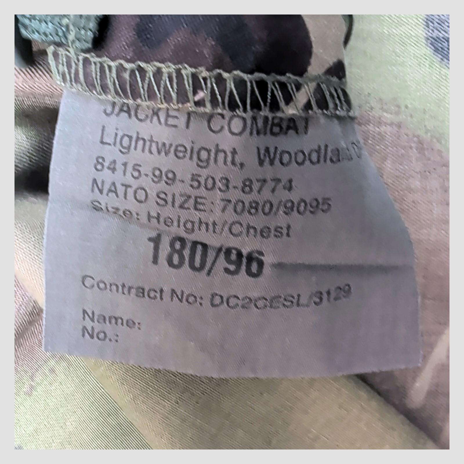 british military woodland dpm combat jacket lightweight 180/96 surplus uk by RewearableUK – | RewearableUK