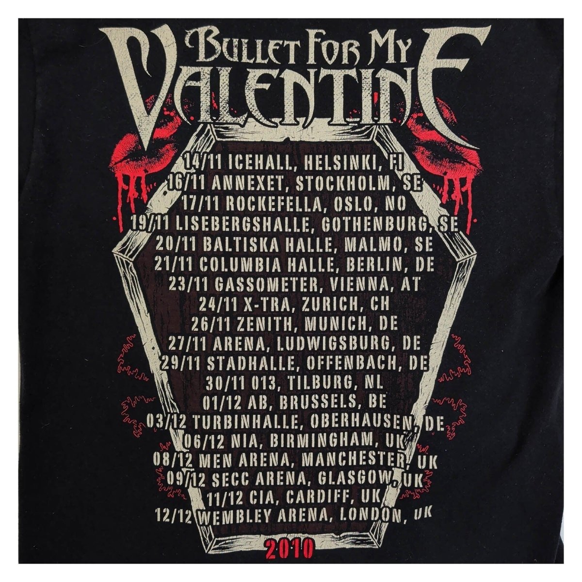 Bullet For My Valentine 2010 Tour T-Shirt Black Fruit of the Loom M – product photo 4 | RewearableUK