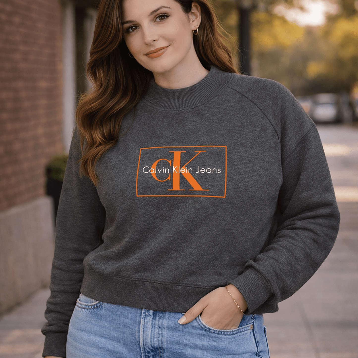 Calvin Klein Crew Neck Sweater Grey | Women's Small by Calvin Klein – Sweater & Hoodie | RewearableUK