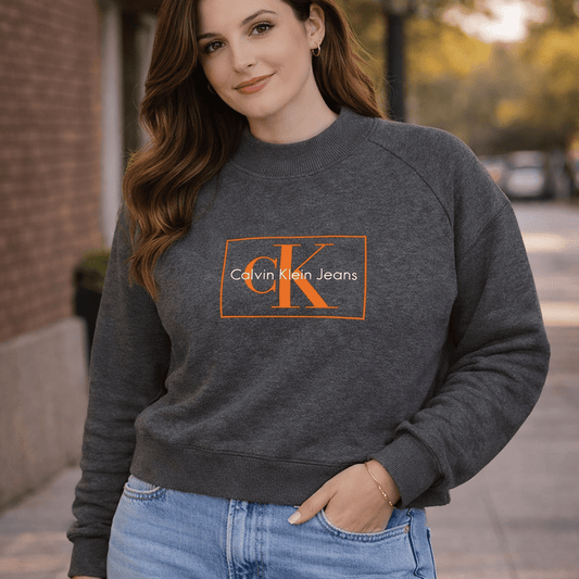 Calvin Klein Crew Neck Sweater Grey | Women's Small by Calvin Klein – Sweater & Hoodie | RewearableUK