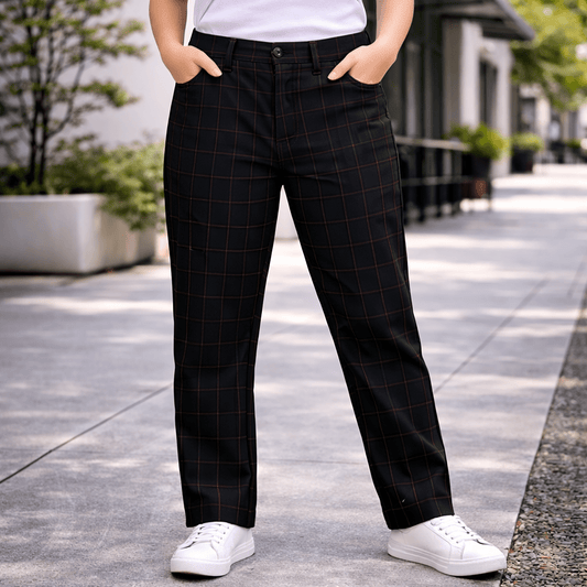 Calvin Klein Golf Black Plaid Check Stretch Flat Front Trousers Mens W38 L31 by Calvin Klein – trousers | RewearableUK