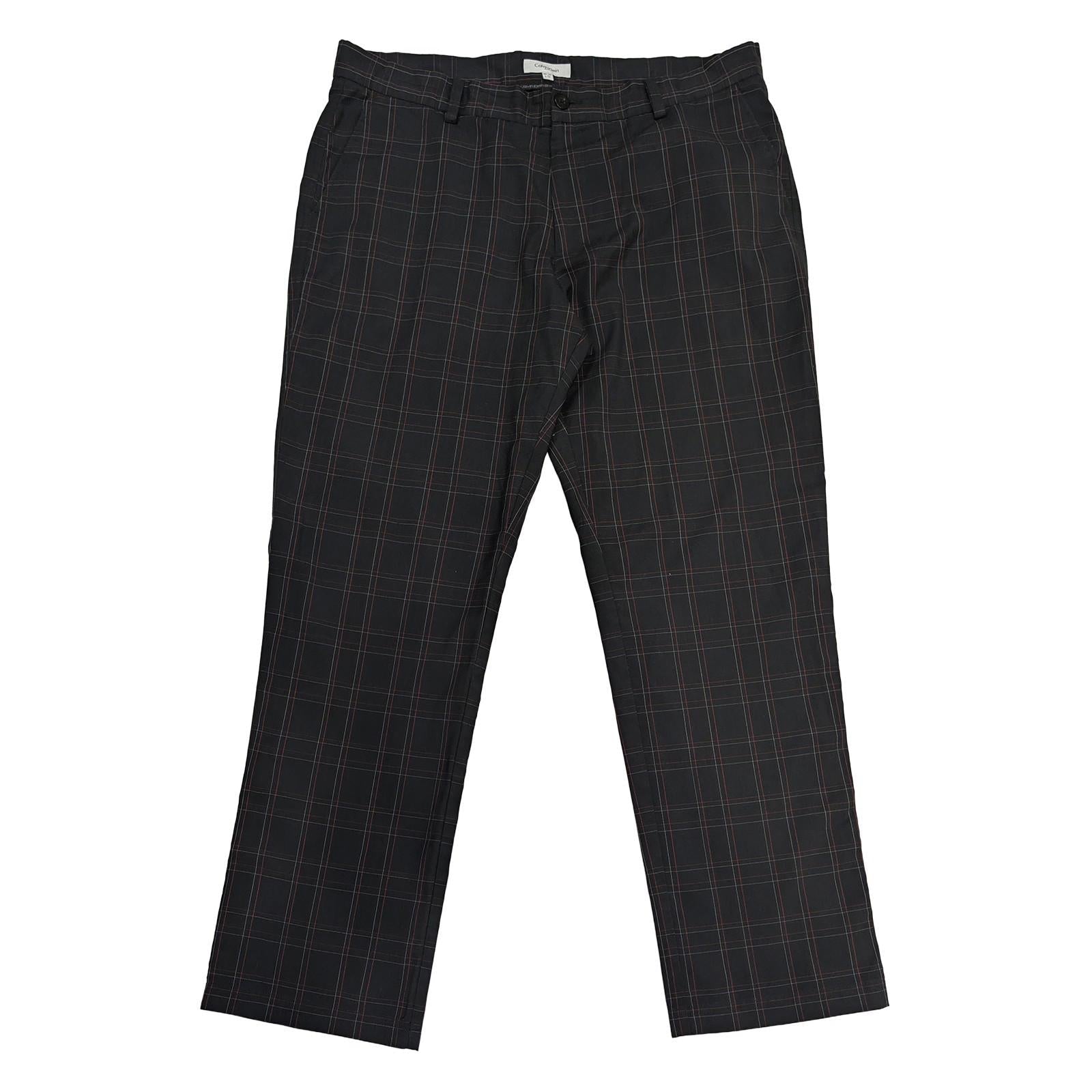 calvin klein golf mens trousers w 38 l 31 black plaid check stretch pants by Calvin Klein – | RewearableUK