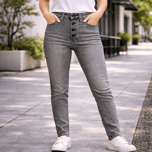 Calvin Klein Grey High Rise Skinny Jeans Womens W26 by Calvin Klein – JEANS | RewearableUK