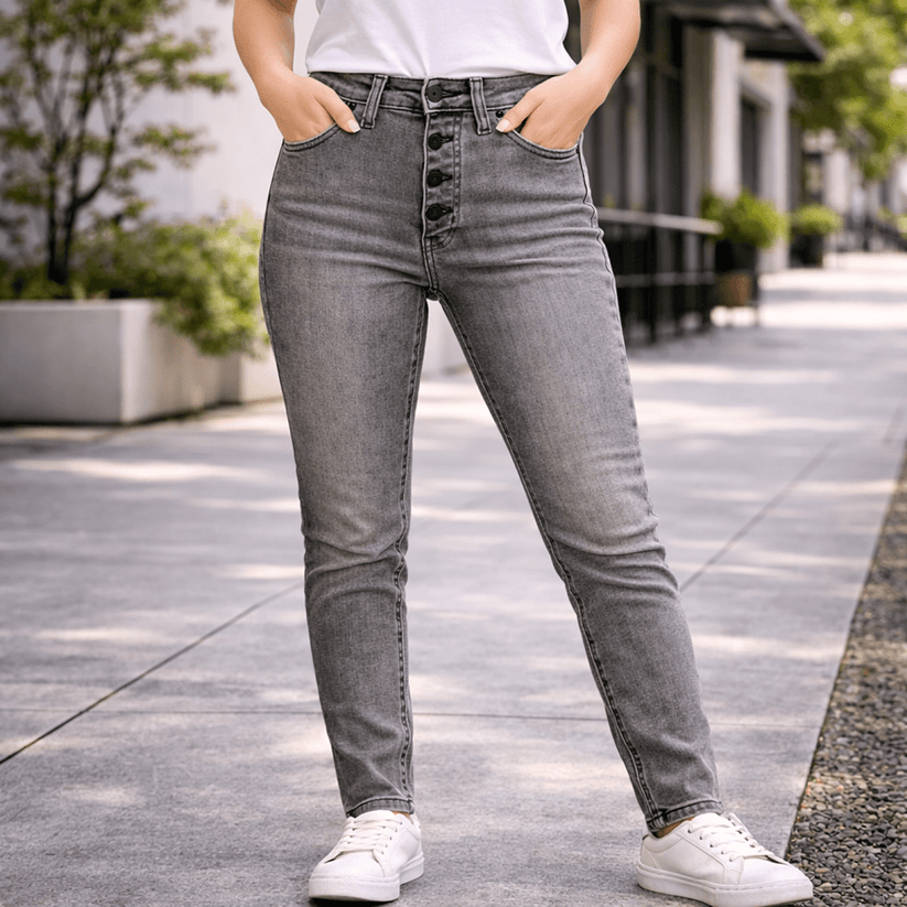Calvin Klein Grey High Rise Skinny Jeans Womens W26 by Calvin Klein – JEANS | RewearableUK