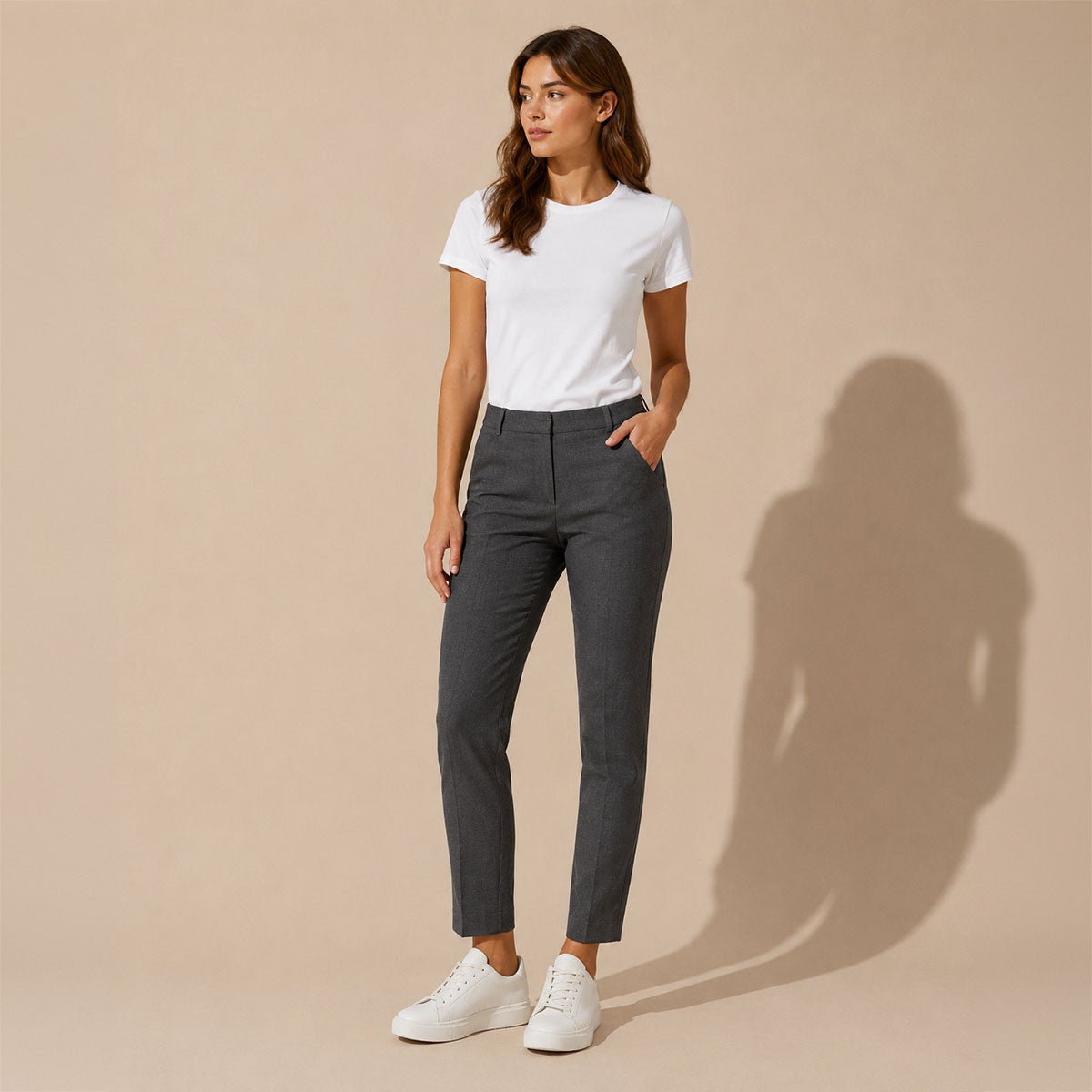 Calvin Klein Highline Women’s Trousers UK 10 Dark Grey Charcoal Smart Work – trousers product photo 1 | RewearableUK