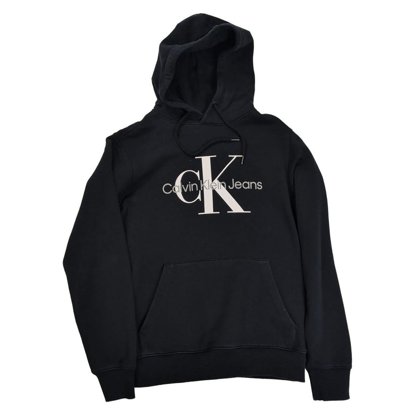 Calvin Klein Jeans CK Logo Black Pullover Hoodie Size S Cotton Sweatshirt – product photo 2 | RewearableUK
