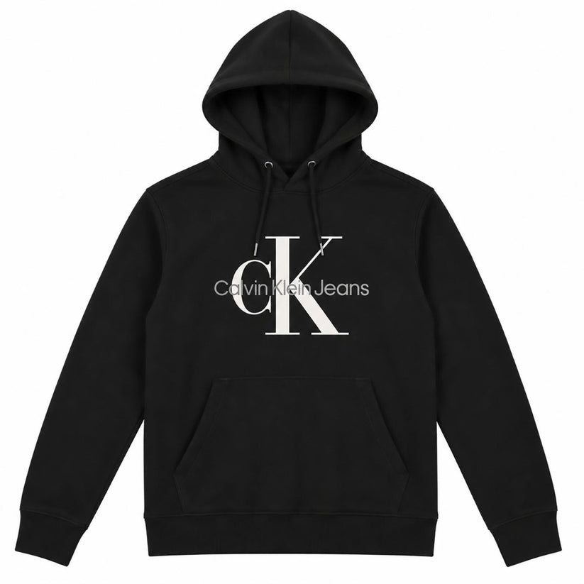 Calvin Klein Jeans CK Logo Black Pullover Hoodie Size S Cotton Sweatshirt – product photo 1 | RewearableUK