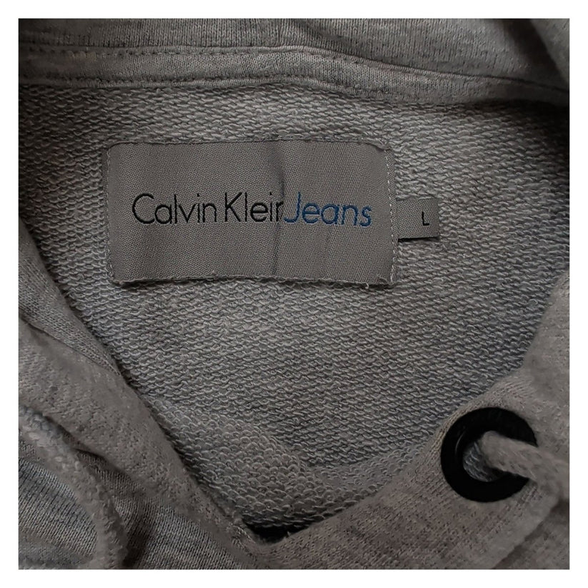 Calvin Klein Jeans CK Logo Grey Marl Pullover Hoodie Sweatshirt Size L – product photo 6 | RewearableUK