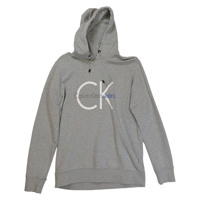 Calvin Klein Jeans CK Logo Grey Marl Pullover Hoodie Sweatshirt Size L – product photo 2 | RewearableUK