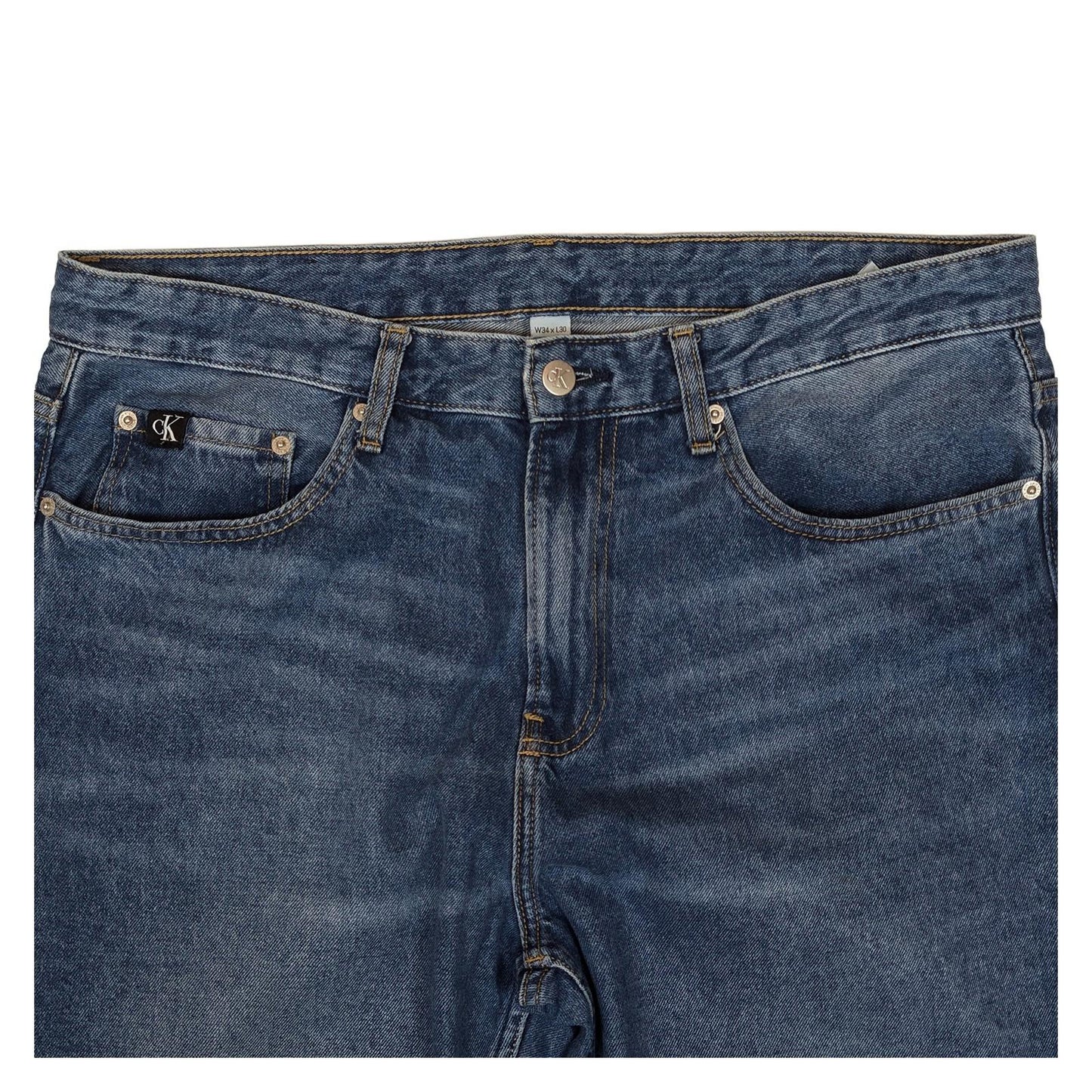 calvin klein jeans mens blue denim straight leg regular fit trousers w34 l30 by Calvin Klein – | RewearableUK