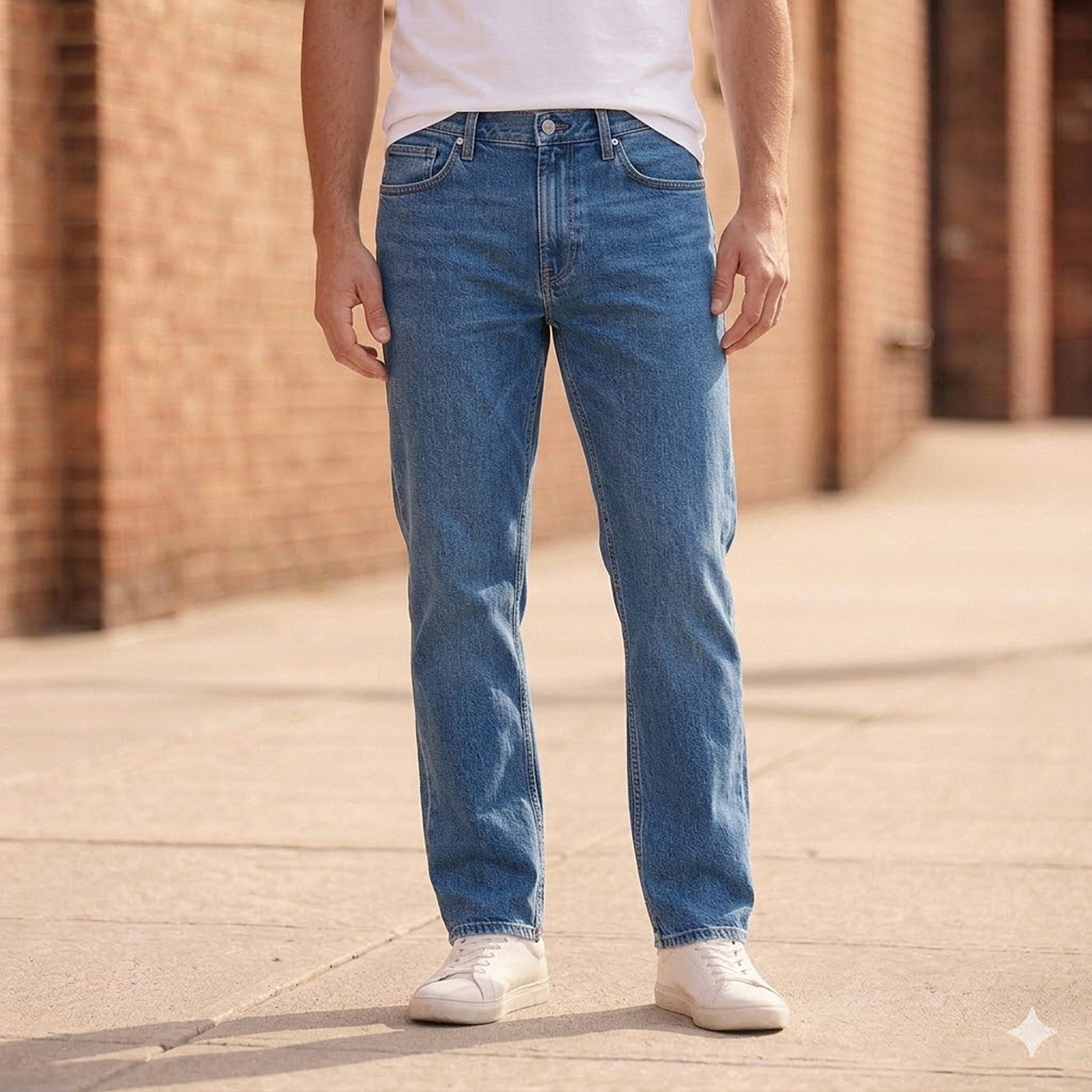 calvin klein jeans mens blue denim straight leg regular trousers 34 30 by Calvin Klein – JEANS | RewearableUK