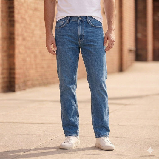 calvin klein jeans mens blue denim straight leg regular trousers 34 30 by Calvin Klein – JEANS | RewearableUK