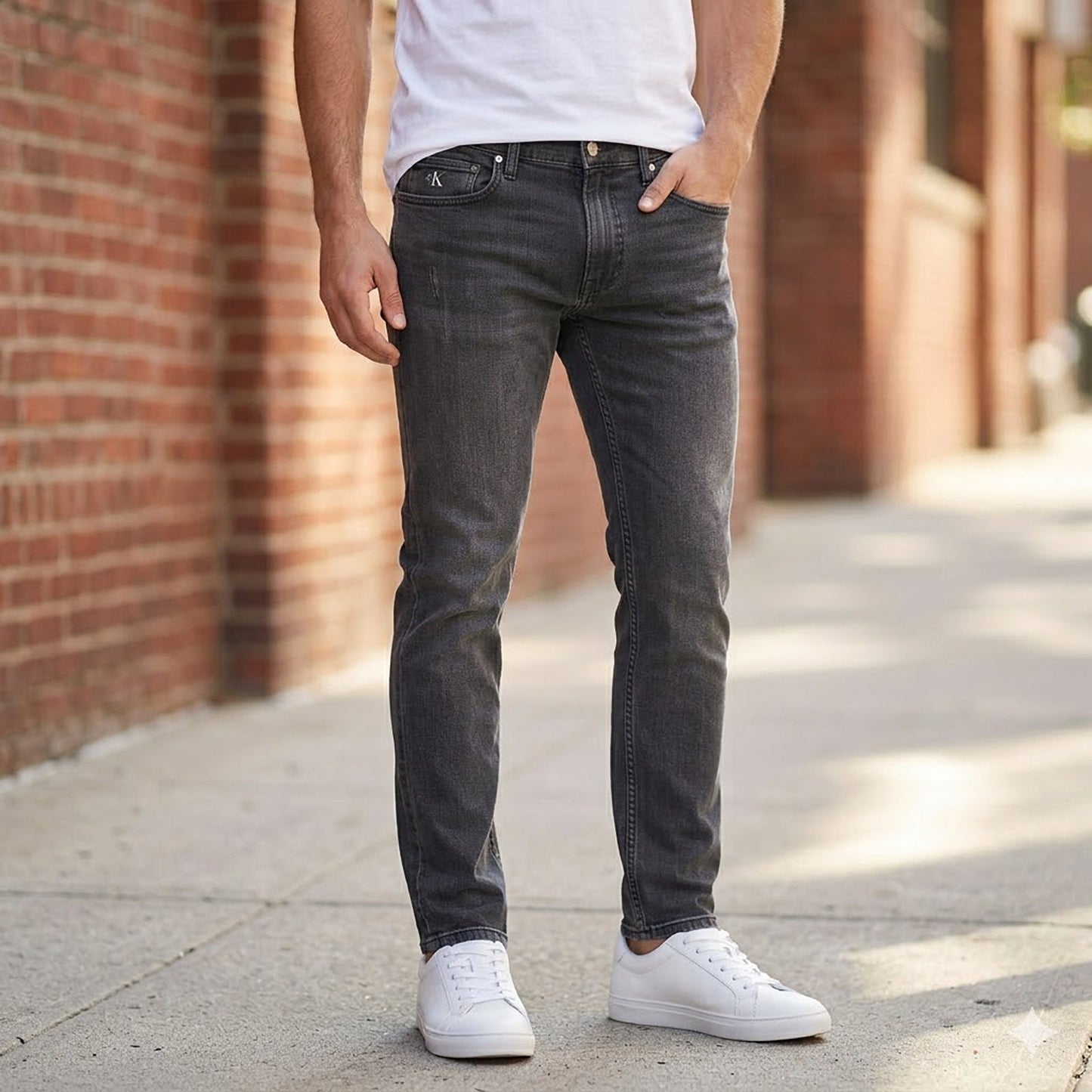 calvin klein jeans mens dark grey denim skinny trousers w32 l30 by Calvin Klein – JEANS | RewearableUK