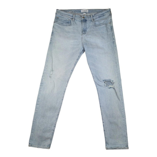Calvin Klein Jeans Men's W38 L34 Light Blue Ripped Skinny Slim Stretch Denim by Calvin Klein – | RewearableUK